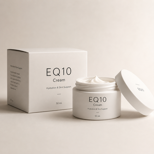 EQ10 Cream 50 mL jar with carton packaging